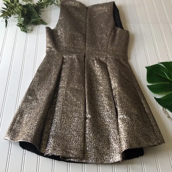 Sachin & Babi cocktail mini dress metallic gold silver black mesh sequin NWT - Picture 10 of 16